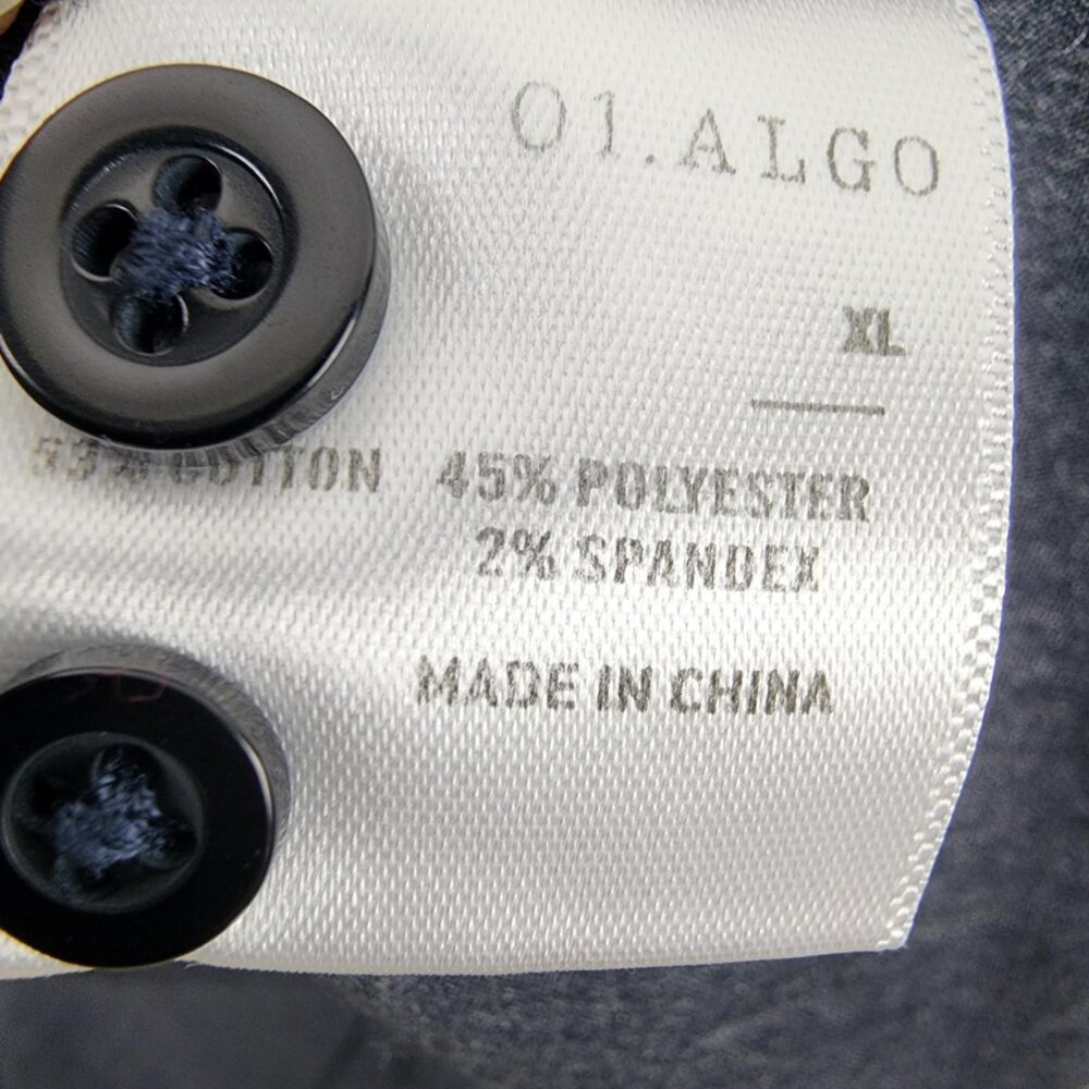 01.Algo Shirt Mens Xl Charcoal Navy/Gray Casual D… - image 8